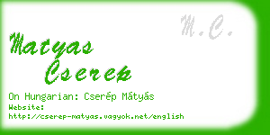 matyas cserep business card