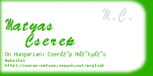 matyas cserep business card